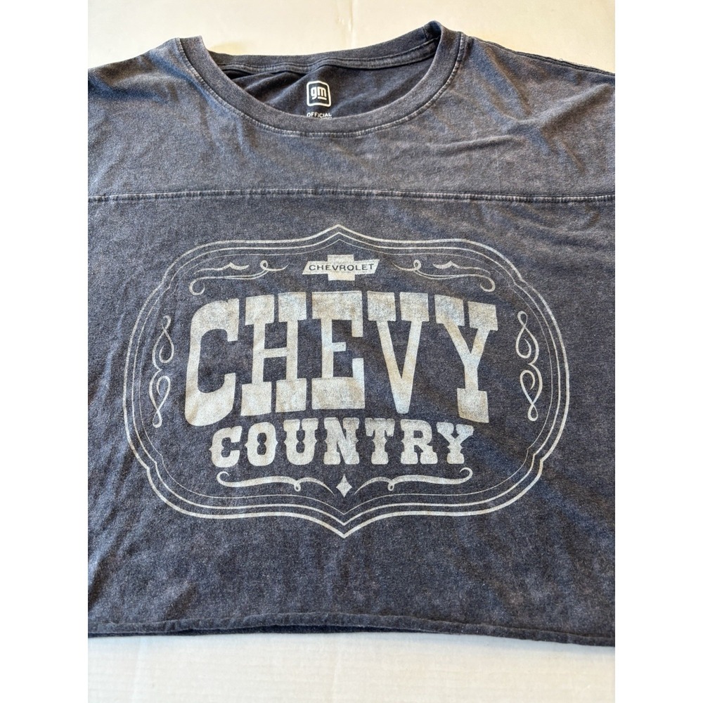 GM Chevy Country Western Rodeo‎ Relax Casual Street Crop Tshirt Women's Large - Picture 2 of 4